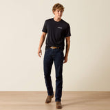 ARIAT MENS STIPPLE STEER CLASSIC FIR SHORT SLEEVE TSHIRT - BLACK