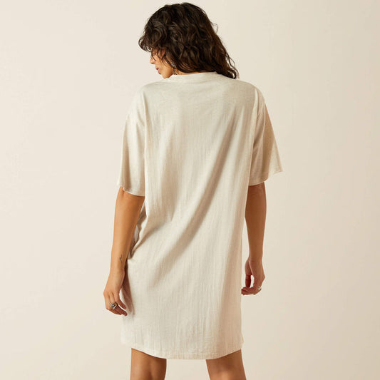 ARIAT WOMEN'S WILD COWGIRL TEE DRESS - OATMEAL HEATHER