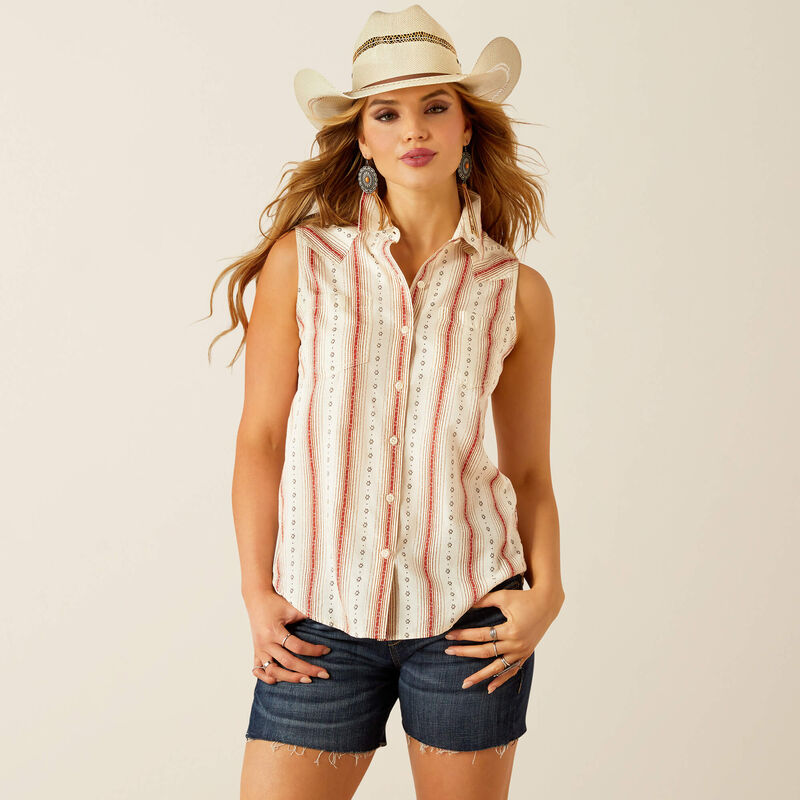 ARIAT WOMEN'S BUTTON DOWN BILLIE JEAN SHIRT - DESERT STRIPE