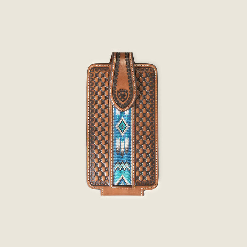 ARIAT CELL CASE SOUTHWEST INLAY PRINT - BROWN