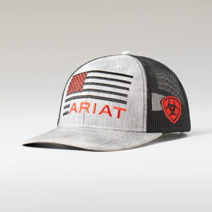 ARIAT EMBOSSED FLAG LOGO CAP - RED