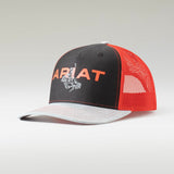 ARIAT MENS ARIAT BUCKING BRONCO BLACK AND RED CAP