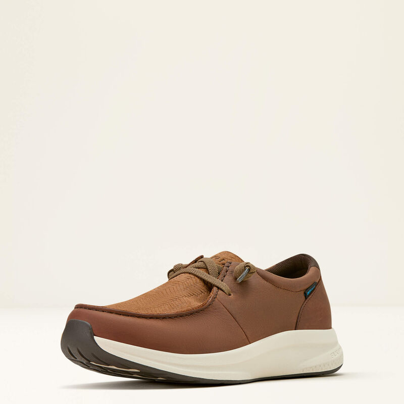 ARIAT MENS BUCKEYE WATERPROOF SHOE - RELIABLE BROWN|TAN WOVEN EMBOSS