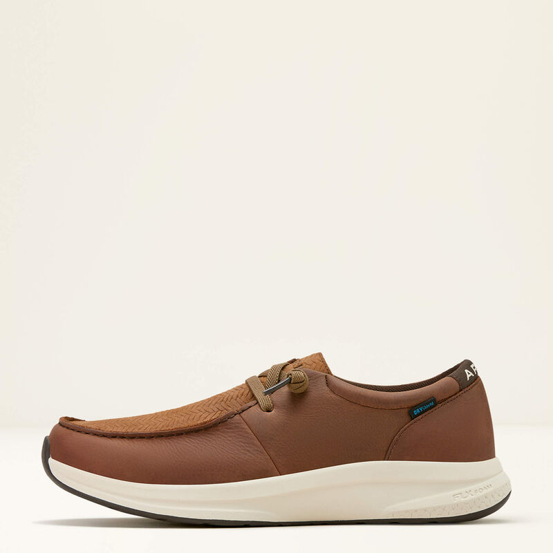 ARIAT MENS BUCKEYE WATERPROOF SHOE - RELIABLE BROWN|TAN WOVEN EMBOSS