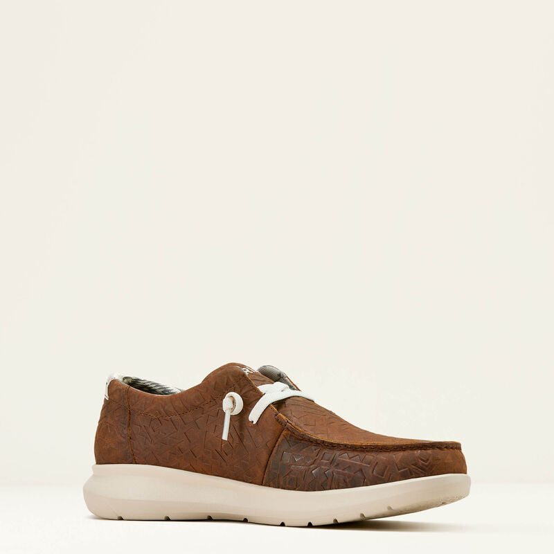 ARIAT MENS HILO SHOE - MAHOGANY BLANKET EMBOSS
