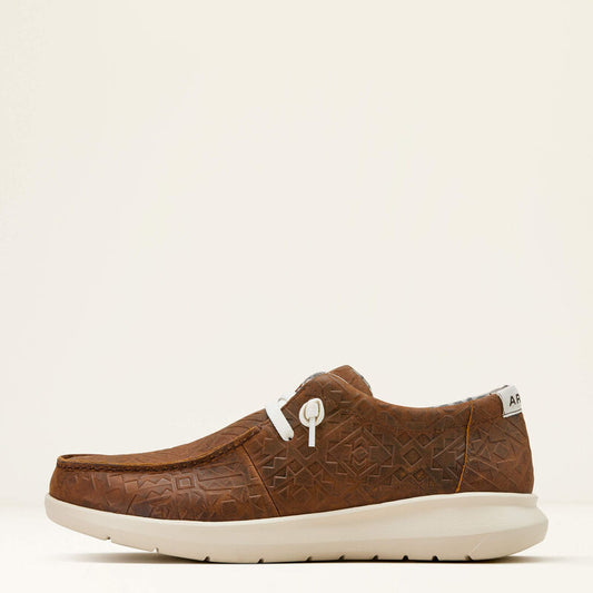 ARIAT MENS HILO SHOE - MAHOGANY BLANKET EMBOSS