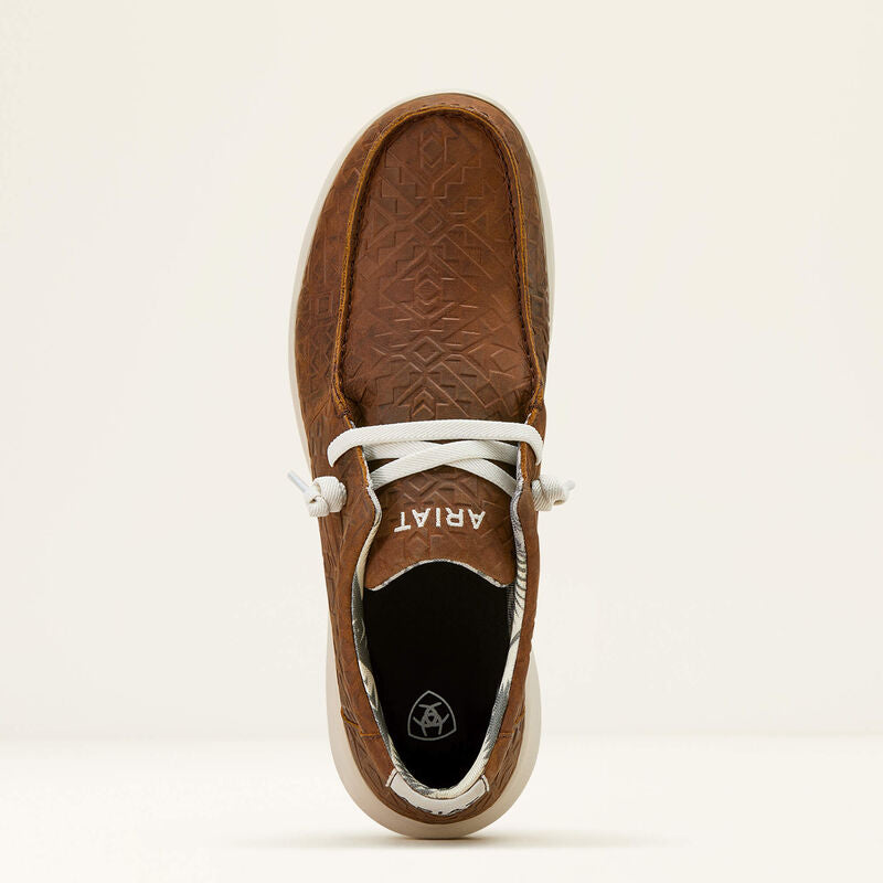 ARIAT MENS HILO SHOE - MAHOGANY BLANKET EMBOSS