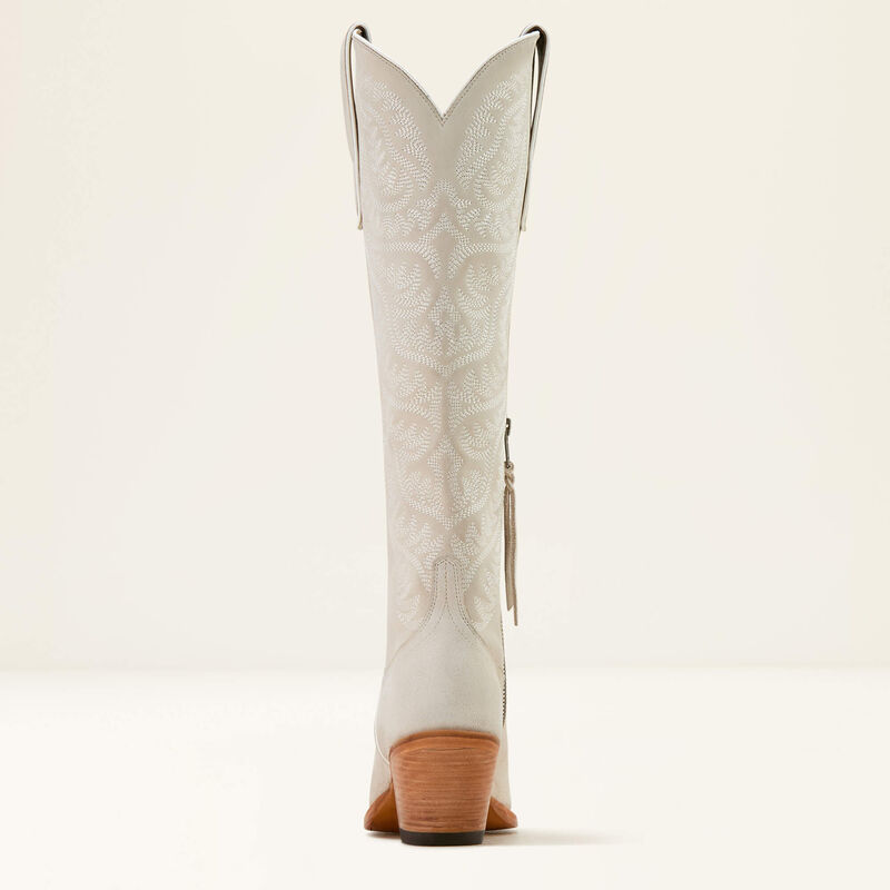 ARIAT WOMENS LARAMIE STRETCHFIT SUEDE WESTERN BOOT - OYSTER