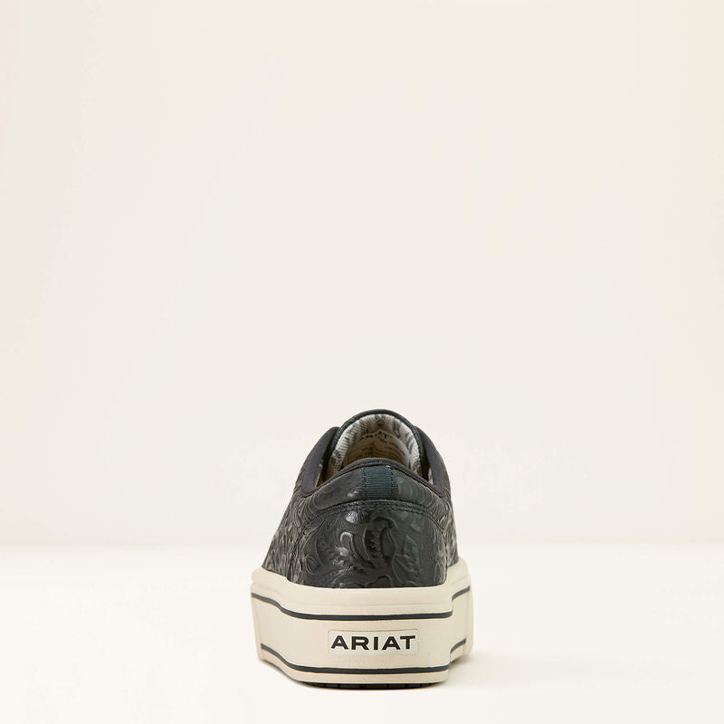ARIAT WOMEN'S SKYLAR PLATFORM LACE SHORS - BLACK FLORAL EMBOSS