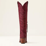 ARIAT WOMENS LARAMIE STRETCHFIT SUEDE WESTERN BOOT - BURGUNDY