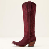 ARIAT WOMENS LARAMIE STRETCHFIT SUEDE WESTERN BOOT - BURGUNDY