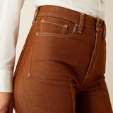 ARIAT WOMEN'S ULTRA HIGH RISE RELAXED STRAIGHT - PECAN BROWN