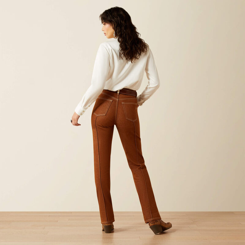 ARIAT WOMEN'S ULTRA HIGH RISE RELAXED STRAIGHT - PECAN BROWN