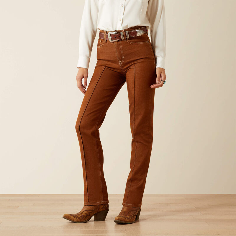 ARIAT WOMEN'S ULTRA HIGH RISE RELAXED STRAIGHT - PECAN BROWN