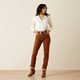 ARIAT WOMEN'S ULTRA HIGH RISE RELAXED STRAIGHT - PECAN BROWN