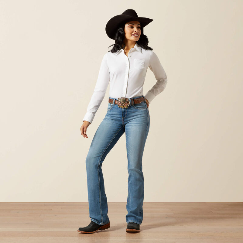 ARIAT WOMEN'S HIGH RISE ROWYN BOOT CUT JEAN - CHALLIS