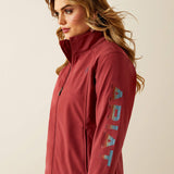 ARIAT WOMEN'S LOGO SOFTSHELL JACKET - BURNT RUSSET|STRIPE