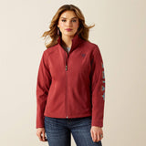 ARIAT WOMEN'S LOGO SOFTSHELL JACKET - BURNT RUSSET|STRIPE