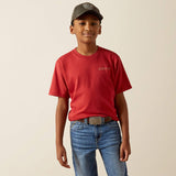 ARIAT BOYS PATRIOT BUFFALO COIN TSHIRT - BRICK RED