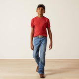 ARIAT BOYS PATRIOT BUFFALO COIN TSHIRT - BRICK RED