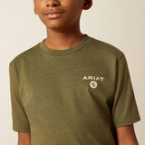 ARIAT BOYS ROPED DIAMOND TSHIRT - MILITARY HEATHER
