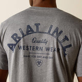 ARIAT MENS IRON RANCH ARCH T SHIRT - GRAPHITE HEATHER