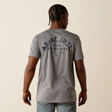 ARIAT MENS IRON RANCH ARCH T SHIRT - GRAPHITE HEATHER