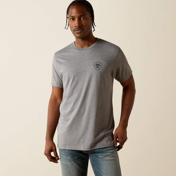 ARIAT MENS IRON RANCH ARCH T SHIRT - GRAPHITE HEATHER