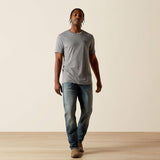 ARIAT MENS IRON RANCH ARCH T SHIRT - GRAPHITE HEATHER