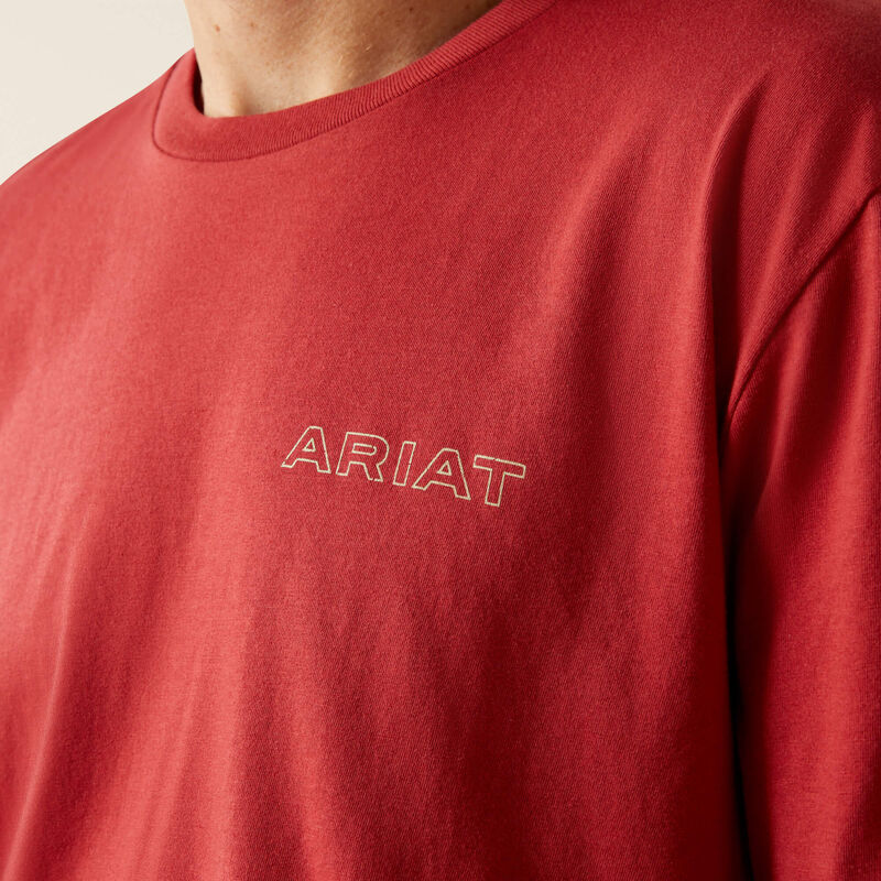 ARIAT MENS PATRIOT BUFFALO COIN TSHIRT - BRICK RED