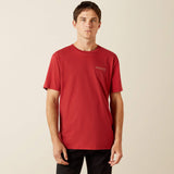 ARIAT MENS PATRIOT BUFFALO COIN TSHIRT - BRICK RED