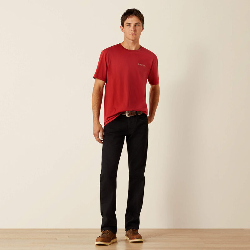 ARIAT MENS PATRIOT BUFFALO COIN TSHIRT - BRICK RED