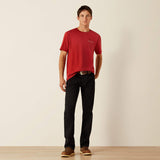 ARIAT MENS PATRIOT BUFFALO COIN TSHIRT - BRICK RED