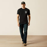 ARIAT MENS FADED BULL T SHIRT - BLACK