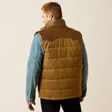ARIAT MENS WESTERN QUILTED VEST - CUB KHAKI|BROWN