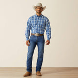 ARIAT MENS PRO SERIES SOLOMAN CLASSIC FIT SHIRT - ROYAL BLUE