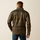 ARIAT MENS 1/4 CALDWELL LOGO ZIP SWEATER - LIGHT BROWN SOUTHWEST
