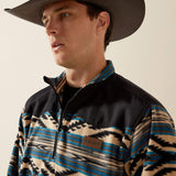 ARIAT MENS PULL OVER BASIC FLEECE SWEATER - TEAL SOUTHWEST
