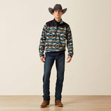 ARIAT MENS PULL OVER BASIC FLEECE SWEATER - TEAL SOUTHWEST