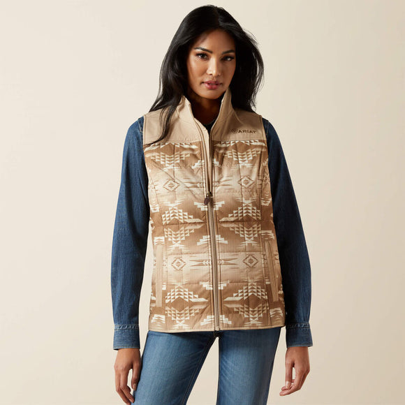 ARIAT WOMEN'S CRIUS INSULATED VEST - SAVANNAH TAN|DUNE PRINT