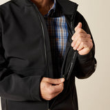 ARIAT MENS LOGO SOFTSHELL JACKET - BLACK