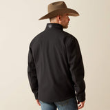 ARIAT MENS LOGO SOFTSHELL JACKET - BLACK