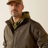 ARIAT MENS LOGO SOFTSHELL JACKET - EARTH GREEN HEATHER