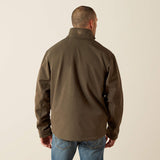ARIAT MENS LOGO SOFTSHELL JACKET - EARTH GREEN HEATHER