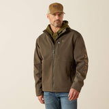 ARIAT MENS LOGO SOFTSHELL JACKET - EARTH GREEN HEATHER