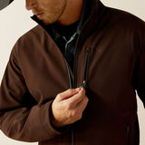 ARIAT MENS LOGO SOFTSHELL JACKET - BROWN