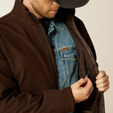 ARIAT MENS LOGO SOFTSHELL JACKET - BROWN