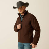 ARIAT MENS LOGO SOFTSHELL JACKET - BROWN