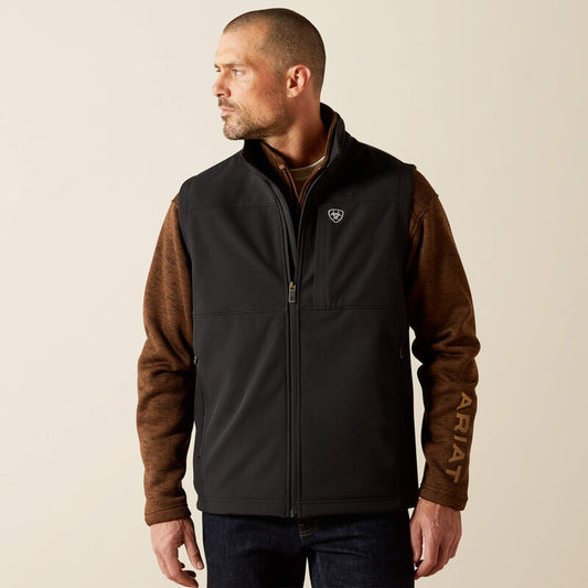 ARIAT MEN VERNON SOFTSHELL VEST - BLACK