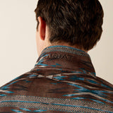 ARIAT MENS 1/4 ZIP CALDWELL LOGO ZIP SWEATER - DEEP MAHOGANY SOUTHWEST